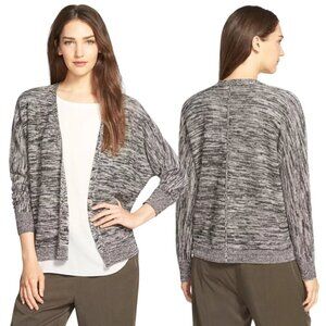 Eileen Fisher Sweater Womens Small Lightweight Boxy Linen Knit Open Cardigan